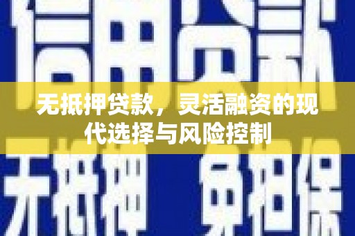 台山无抵押贷款，灵活融资的现代选择与风险控制