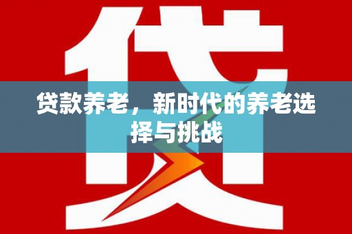 台山贷款养老，新时代的养老选择与挑战