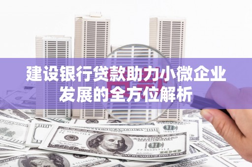 台山建设银行贷款助力小微企业发展的全方位解析