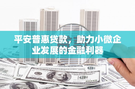 台山平安普惠贷款，助力小微企业发展的金融利器