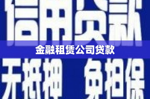 台山金融租赁公司贷款